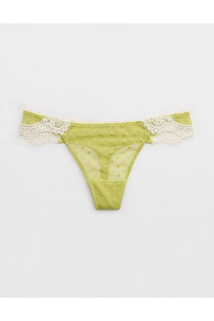Show Off Sheer Happiness Lace Thong Underwear Tomboy Green