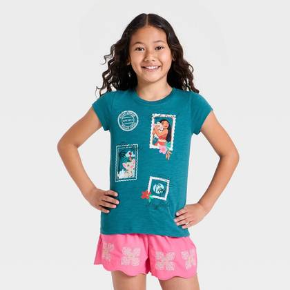 Girls' Disney Moana Wayfinder Short Sleeve Graphic T-Shirt - Blue XL