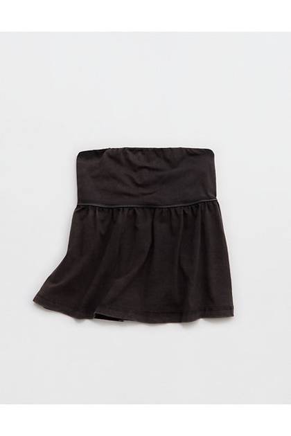 OFFLINE By Aerie OG Cotton Peplum Tube Top Washed Black
