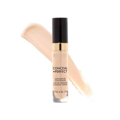 Milani Conceal + Perfect Longwear Concealer - 110 Nude Ivory - 0.17 fl oz: Face Application, Contains Hyaluronic Acid