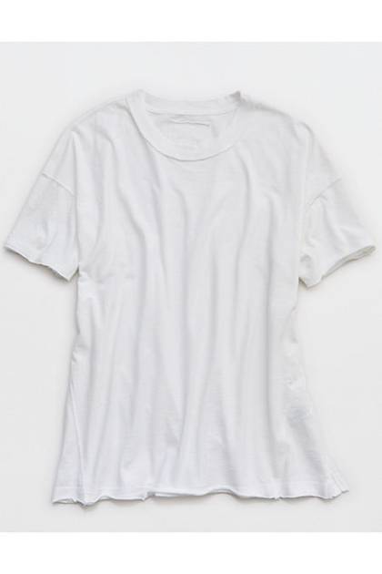 Aerie Oversized Crew Boyfriend T-Shirt White