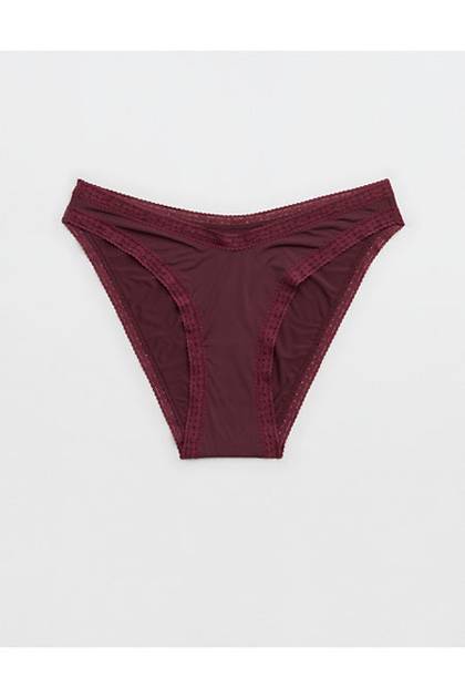 SMOOTHEZ Microfiber Lace Bikini Underwear Royal Berry