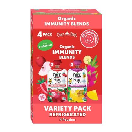 Once Upon A Farm Immunity Blend PBD and ASC Pouches - 12.8oz/4ct