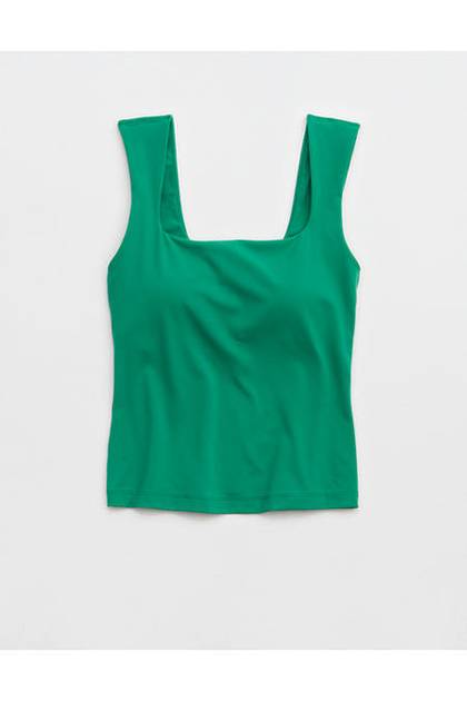 OFFLINE By Aerie Real Me Square Neck Tank Top Pine