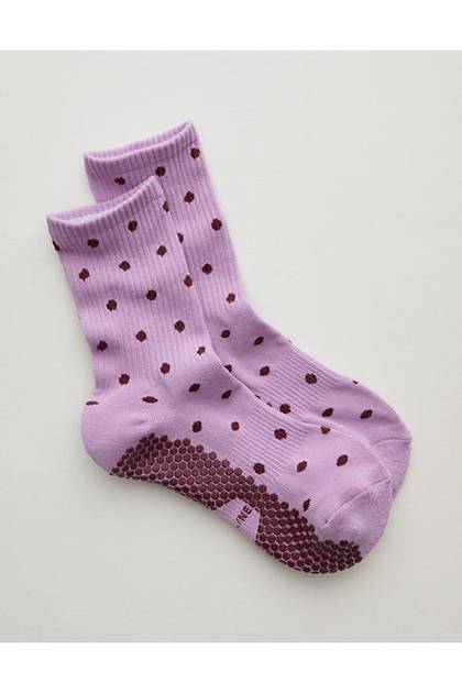 OFFLINE By Aerie x LUCKY HONEY Crew Grip Socks Planet Pink