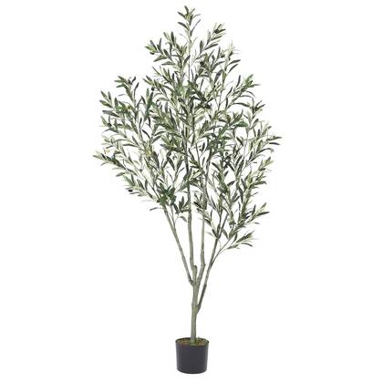 Garvee Artificial Olive Tree Indoor,6 FT Tall Faux Olive Tree with Realistic Leaves and Fruits,Artificial Plants in Pot for Home Office Decor