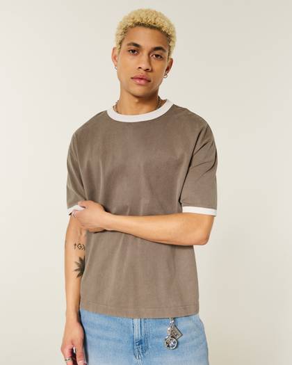 Boxy Heavyweight Ringer Crew T-Shirt