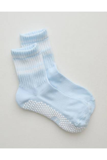 OFFLINE By Aerie x LUCKY HONEY Chunky Crew Grip Socks Eyelet Blue