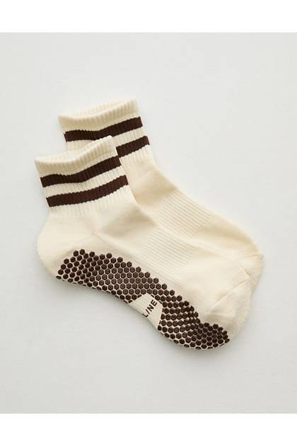 OFFLINE By Aerie x LUCKY HONEY Boyfriend Grip Socks Deep Earth