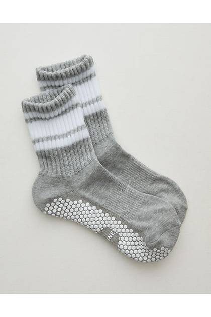 OFFLINE By Aerie x LUCKY HONEY Chunky Crew Grip Socks Medium Heather Gray