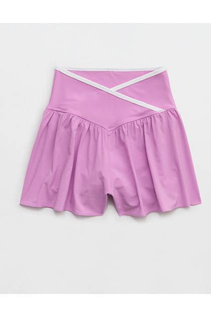 OFFLINE By Aerie Real Me Tipped Crossover Flowy Short Purple Space
