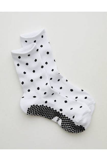 OFFLINE By Aerie x LUCKY HONEY Crew Grip Socks White