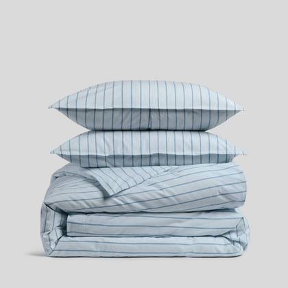 Full/Queen Casual Organic Cotton Wide Stripe Duvet Cover Set Yacht Stripe - Parachute for Target