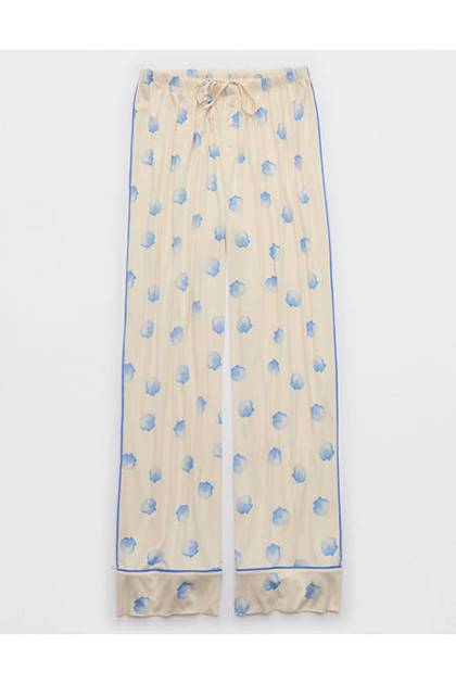 OVERSLEPT by Aerie Real Soft® Piping PJ Pant Natural