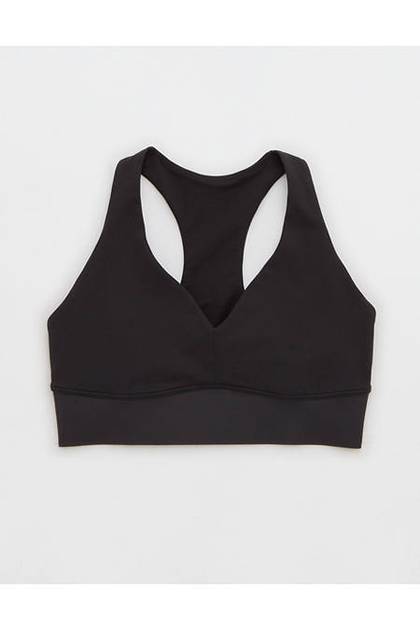 OFFLINE By Aerie The Hugger Racerback Sports Bra True Black