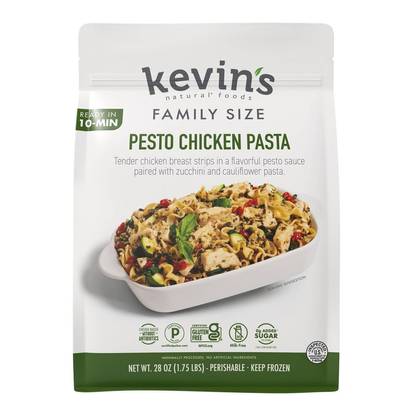 kevin's natural foods Frozen Gluten Free Family Size Pesto Chicken Pasta - 28oz