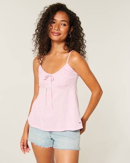 Tie Front Babydoll Tank