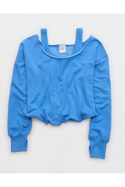 OFFLINE By Aerie OTT Layered Sweatshirt Rome Blue
