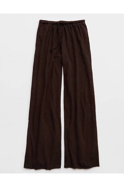 Aerie It's Casual Knit Slub Trouser Deep Earth