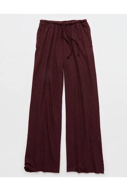 Aerie It's Casual Knit Slub Trouser Royal Berry