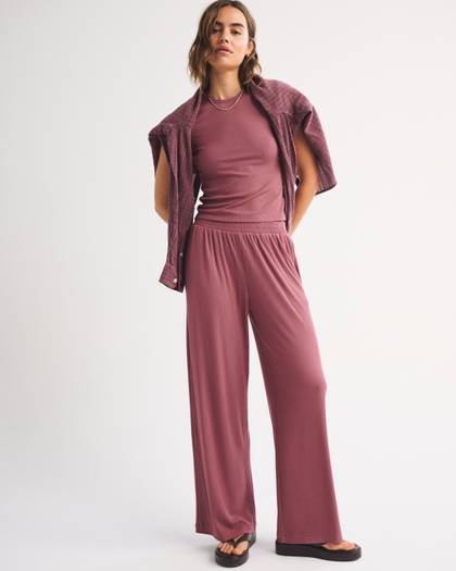Modal-Blend Lounge Rib Pant