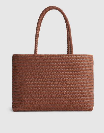 The Signature Woven Tote in Suede &amp; Leather