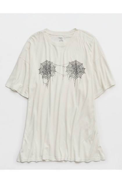 OVERSLEPT by Aerie Sleep Happens Night Tee Soft Muslin