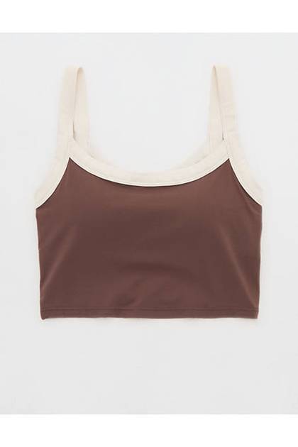 OFFLINE By Aerie Real Me Low Key Ringer Longline Sports Bra Relic