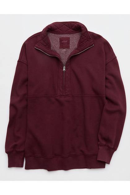 Aerie Oh Zip! Sweatshirt Royal Berry