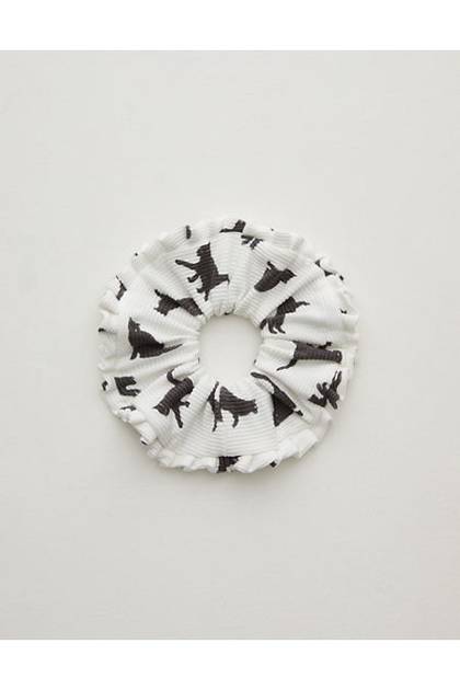 OVERSLEPT By Aerie Ruffle Scrunchie Black