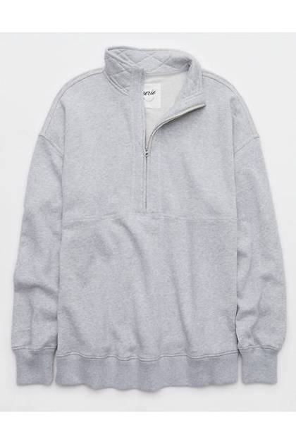 Aerie Oh Zip! Sweatshirt Medium Heather Gray