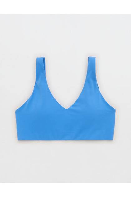 OFFLINE By Aerie Real Me XTRA Classic Double V Sports Bra Rome Blue