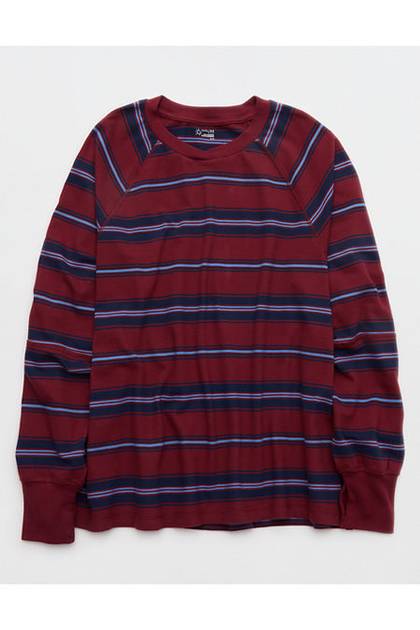 OFFLINE By Aerie Pique Long Sleeve T-Shirt Deep Ruby