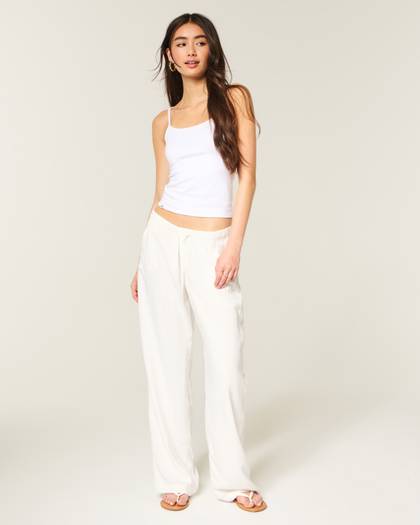 Pull-On Slub Pants