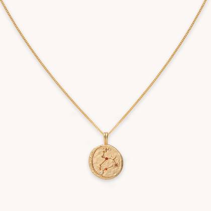 Leo Zodiac Pendant Necklace in Gold