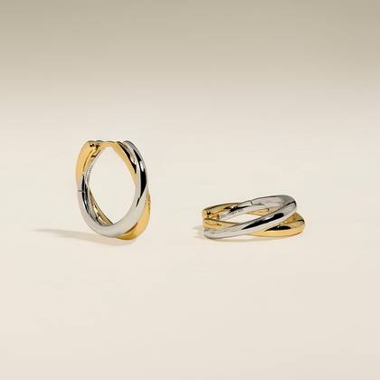 Crossover Illusion Hoops in Mixed Metal
