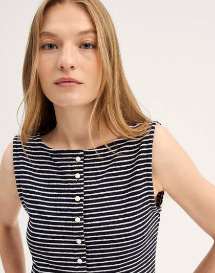 Sleeveless Boatneck Vest Top