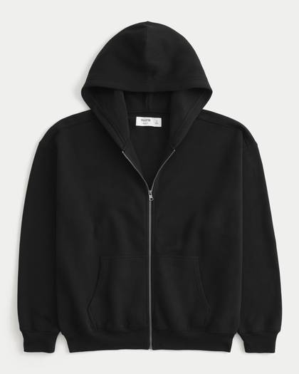 Boxy Zip-Up Hoodie
