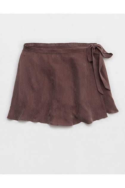 OFFLINE By Aerie You're So Smooth Wrap Skirt Relic