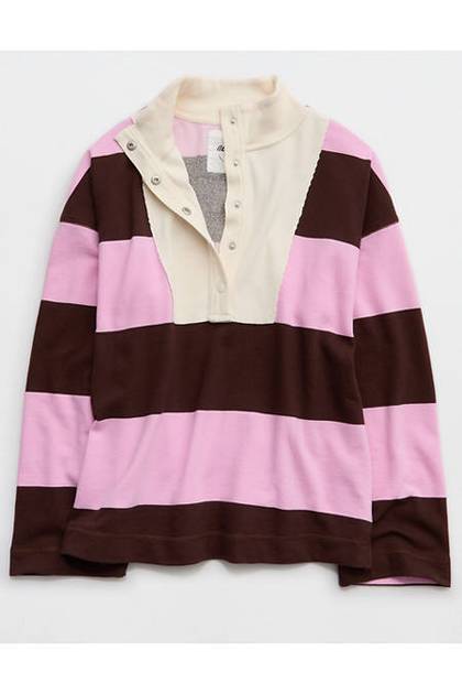 Aerie Quarter Snap Sweatshirt Violet Willow