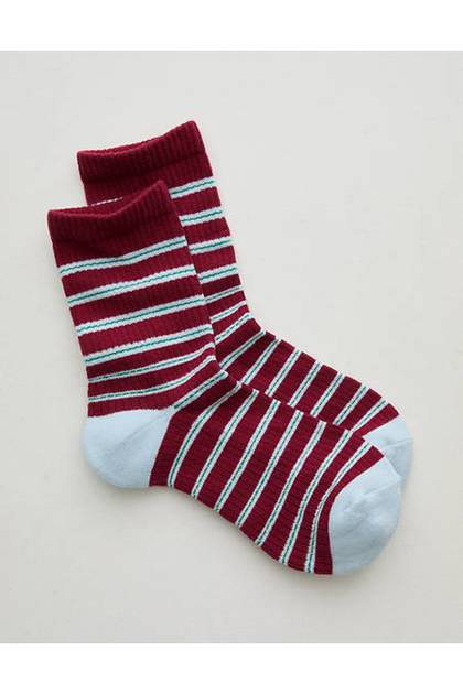 Aerie Striped Crew Socks Pine