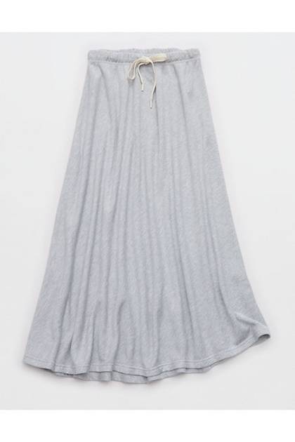 OFFLINE By Aerie Keep It 100 Terry Maxi Skirt Medium Heather Gray