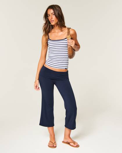 Hollister Callie Reversible Foldover Waist Capri Pants