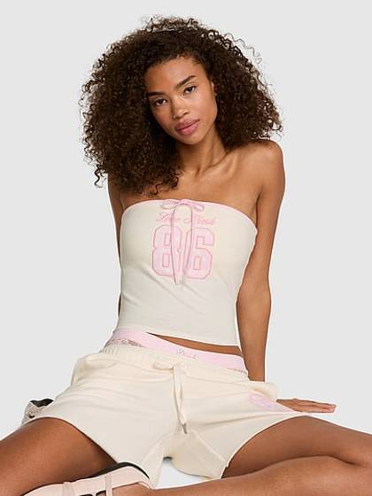 All-Day Cotton™ Ruched Front-Tie Tube Top