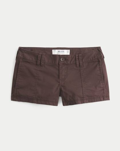 Low-Rise Poplin Mini Shorts