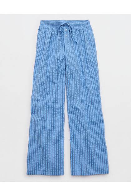Aerie Seersucker Trouser Pant Horizon Sky