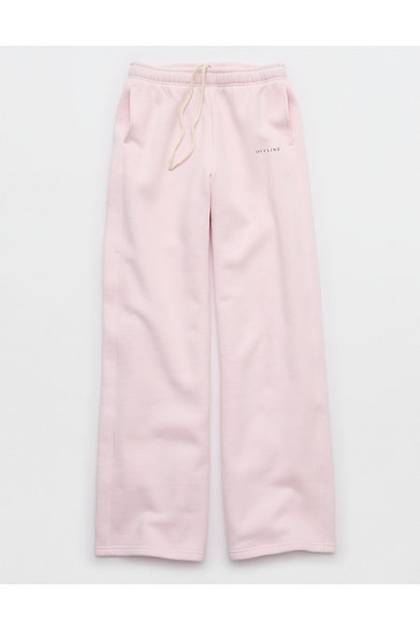 OFFLINE By Aerie Cloud Fleece Trouser Pink Petal