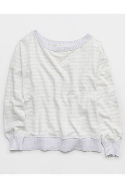 Aerie Sunday Soft Off-The-Shoulder Sweater Light Heather Gray