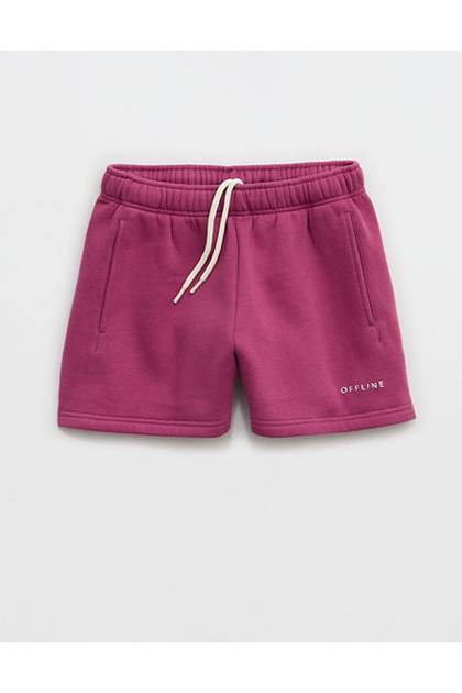 OFFLINE By Aerie 3" Cloud Fleece Short Autumn Jam