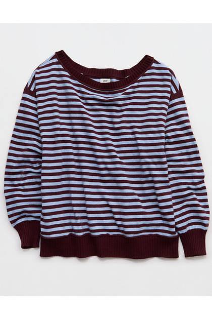 Aerie Sunday Soft Off-The-Shoulder Sweater Royal Berry